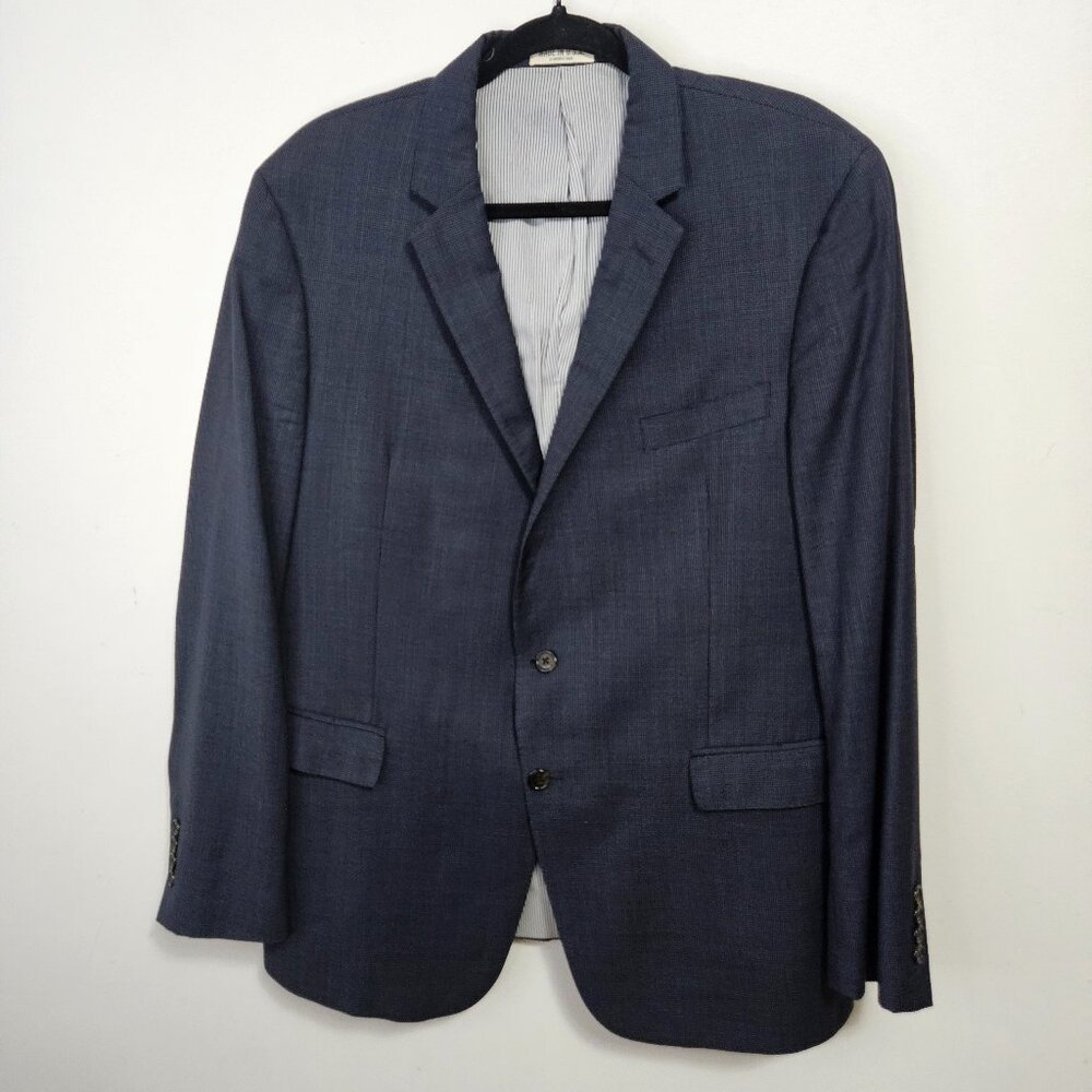 Todd Snyder Mayfair Fit Single Breast Blazer Men's Sz 44R Micro Plaid Navy Blue